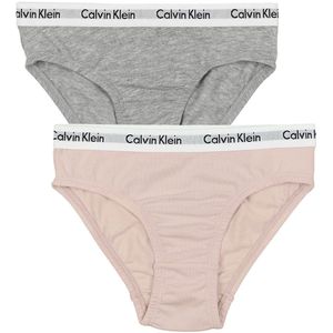 Calvin Klein Slips - 2-pack - Shorty - Zilverpioen/Grijsheide - Calvin Klein - 10-12 jaar (140-152) - Slips