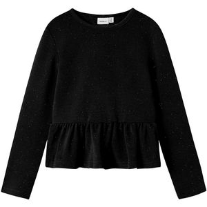 Name It Blouse - Bijgesneden -NkfRoka - Black - Name It - 11-12 jaar (146-152) - Blouse