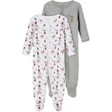 Name It Pyjamapak - Noos - 2-pack - NbnNachtpak - Grey Melange - Name It - 62 - Pyjamapak