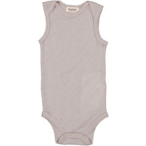 MarMar Romper mouwloos - Wol - Pointelle - Bini - Soft Dove - MarMar - 62 - Romper Mouwloos