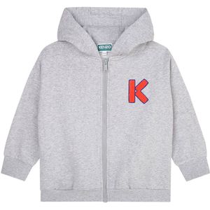 Kenzo Cardigan - Grijs Gevlekt m. Oranje - Kenzo - 10 jaar (140) - Cardigan