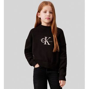 Calvin Klein Blouse - Gebreid - Monoloog - CK Black - Calvin Klein - 10 jaar (140) - Blouse