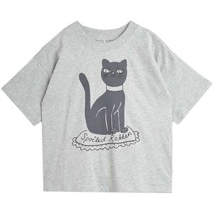 Mini Rodini T-Shirt - CAT - Grey Melange - Mini Rodini - 80/86 - T-Shirt