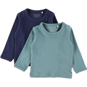 Minymo Blouse - Rib - 2-pack - Kobold Blue - Minymo - 62 - Blouse