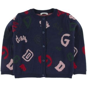 Dolce & Gabbana Cardigan - Wol - Navy m. Logo's - Dolce & Gabbana - 8 jaar (128) - Cardigan