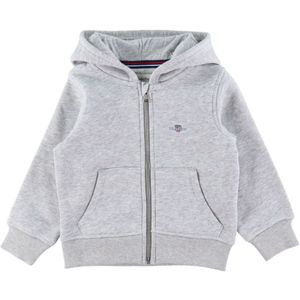 GANT Hoodie - Shield Ritssluiting - Light Grey Melange - GANT - 2 jaar (92) - Cardigan