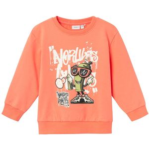 Name It Sweatshirt - NmmNolan - Fusie Coral - Name It - 4 jaar (104) - Sweatshirt