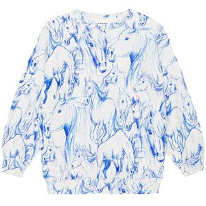 Molo Sweatshirt - Monti - Blue Paarden - Molo - 6 jaar (116) - Sweatshirt