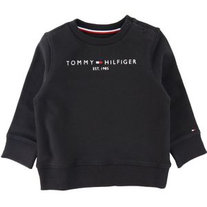 Tommy Hilfiger Sweatshirt - Essential - Organic - Zwart - Tommy Hilfiger - 1½ jaar (86) - Sweatshirt