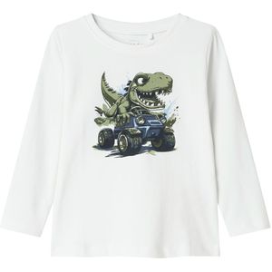 Name It Blouse - NmmVux - Bright White/Dino Race - Name It - 1 jaar (80) - Blouse