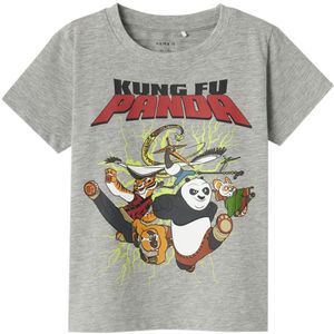 Name It T-Shirt - NmmJac Kung Fu Panda - Grey Melange - Name It - 5 jaar (110) - T-Shirt