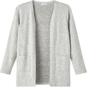 Name It Cardigan - Gebreid - Noos - NkfVicti - Grey Melange - Name It - 5 jaar (110) - Cardigan