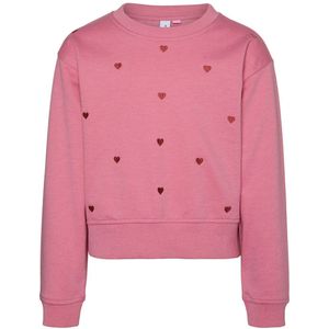 Vero Moda Girl Sweatshirt - VmOctavia - Wild Rose/Hearts - Vero Moda Girl - 11-12 jaar (146-152) - Sweatshirt