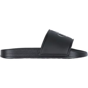 Calvin Klein Slippers - Logo Print Pool Slide - Black - Calvin Klein - 40 - Slippers