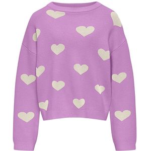 Kids Only Blouse - Gebreid - KogMontana - Afrikaans Violet/Heart - Kids Only - 9-10 jaar (134-140) - Blouse