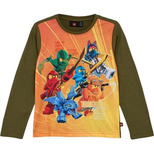 LEGO® Ninjago Blouse - LWTano 701 - Dark Khaki m. Print - LEGO® Wear - 10 jaar (140) - Blouse