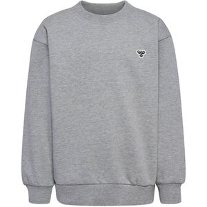 Hummel Sweatshirt - hmlJR Loose Ronde hals - Grey Melange m. Log - Hummel - 5-6 jaar (110-116) - Sweatshirt