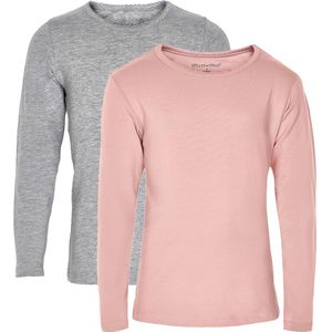 Minymo Blouse - 2-pack - Roze/Grijs - Minymo - 3 jaar (98) - Blouse