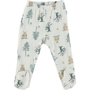 Joha Leggings - Wol/Bamboe - Offwhite m. Bos - Joha - 40 - Leggings - Wol