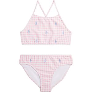 Polo Ralph Lauren Bikini - Roze/Wit Geruit m. Logo's - Polo Ralph Lauren - 4 jaar (104) - Bikini