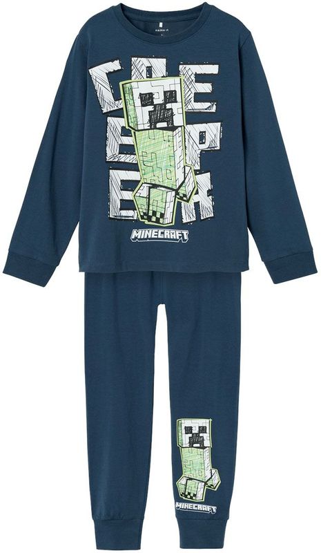 Name It Pyjama set - Noos - NkmJinc Minecraft - Dark Denim - Name It - 5-6 jaar (110-116) - Pyjama - Tweedelig