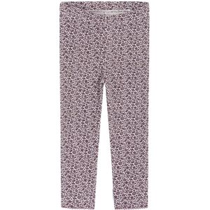 Hust and Claire Leggings - Wafel - Lamia - Grijs Lila m. Bloem - Hust and Claire - 5 jaar (110) - Leggings