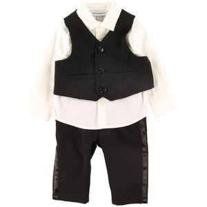 Emporio Armani Set - Overhemd/Vest/Broek - Zwart/Wit - Emporio Armani - 9 mnd - Kostuum