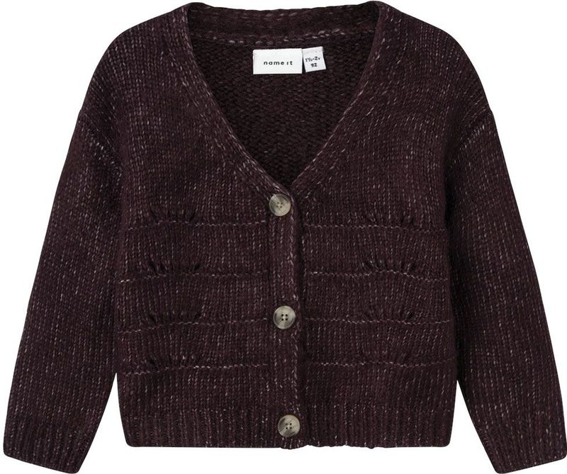 Name It Cardigan - Gebreid - NmfNetrille - Plum Perfect m. Point - Name It - 1½ jaar (86) - Cardigan