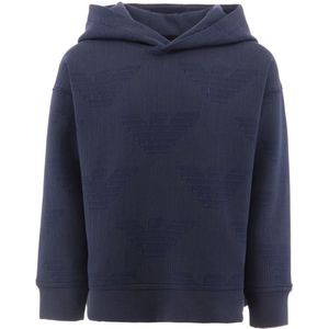 Emporio Armani Hoodie - Navy Gestreept m. Logo's - Emporio Armani - 16 jaar (176) - Hoodie