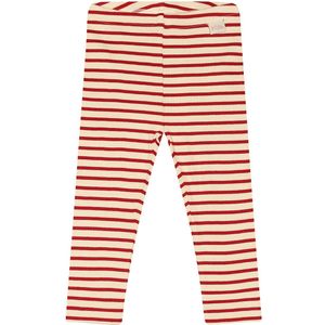 Petit Piao Leggings - Rib - Modaal - Chili Pepper/Dark Off White - Petit Piao - 4 jaar (104) - Leggings