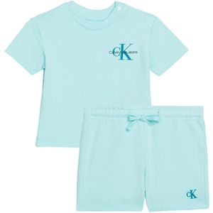 Calvin Klein Set - T-Shirt/Shorts - Monogram Logo - Blue Tint - Calvin Klein - 1 jaar (80) - T-Shirt