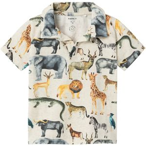 Name It Polo - NmmJale - Peyote Melange m. Dieren - Name It - 5 jaar (110) - Polo