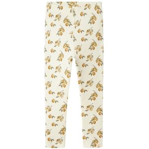 Lil' Atelier Leggings - Rib - NmfGavo - Tortelduif/Lemon - Lil Atelier - 7 jaar (122) - Leggings