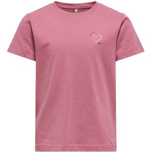 Alleen T-Shirt - KogCandy - Heather Rose/Heart - Kids Only - 13-14 jaar (158-164) - T-Shirt