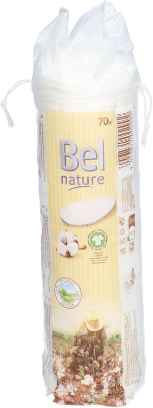 Bel Nature - Wattenschijfjes - Wit - 100% Biologisch Katoen - 70 Stuks