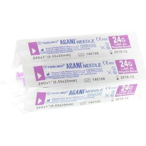 Terumo Agani Naald 24g 1 RB Paars 10 Canule