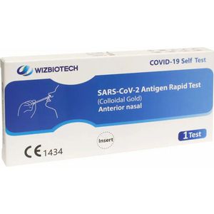WizBiotech COVID-19 Antigeen Corona Sneltest + Gratis NANOVIO FFP2 20 Test