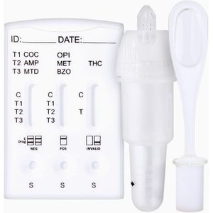 One+Step Multi-drugtest Speeksel voor 7 soorten drugs (COC/THC/OPI/AMP/MTD/BZO/MET) 1