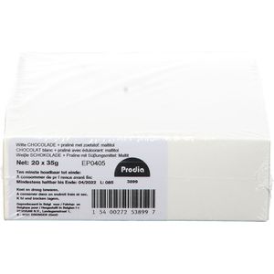 Prodia Chocoladereep Wit Praline 20x35 Chocolade