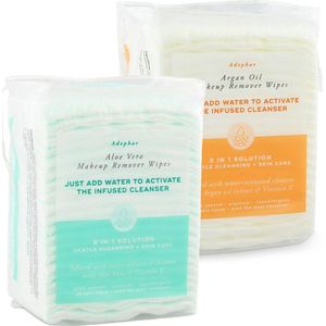 Adephar Make-up Remover 2-in-1 Wattendoekjes Aloe Vera + Arganolie GRATIS 2x40 Doekjes