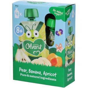 Olvarit | Knijpzakje Babyvoeding Vanaf 8 Maanden Abrikoos Peer Banaan 4x100 Voeding