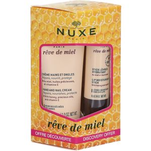 Nuxe Rêve de Miel Hand- en Nagelcrème + Hydraterende Lipstick 1 Set