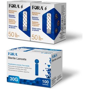 FORA 6 Glucoseteststrips + Lancetten 30G (Combi-product XL) - The Tester 1