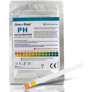 100 One+Step pH-teststrips voor urine + speeksel - Zelftest het bepalen van de pH-waarde Teststrips