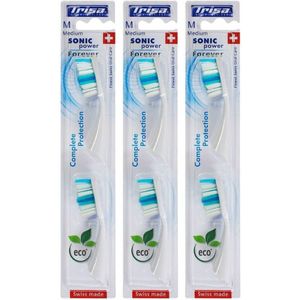 TRISA Sonicpower opzetborstels Complete Protection medium 3x1 Tandenborstel