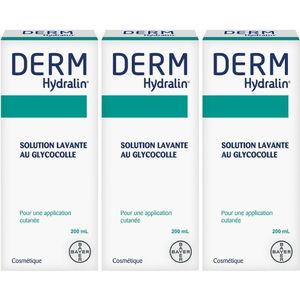 Derm Hydralin Reinigingsoplossing met Glycocolla 3x200 Lotion