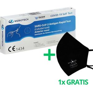 WizBiotech COVID-19 Antigeen Corona Sneltest + Gratis NANOVIO FFP2 40 Test