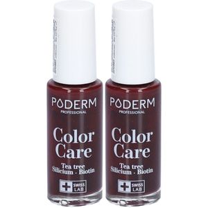 Poderm Verzorgende Tea Tree Nagellak Nr 437 Zwart Rood 2x8