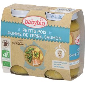 Babybio Erwten - Aardappelen Zalm 6 Maanden Bio 2x200