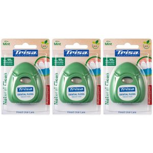 TRISA Fil dentaire Natuurlijk schoon 3x1 Flosdraad